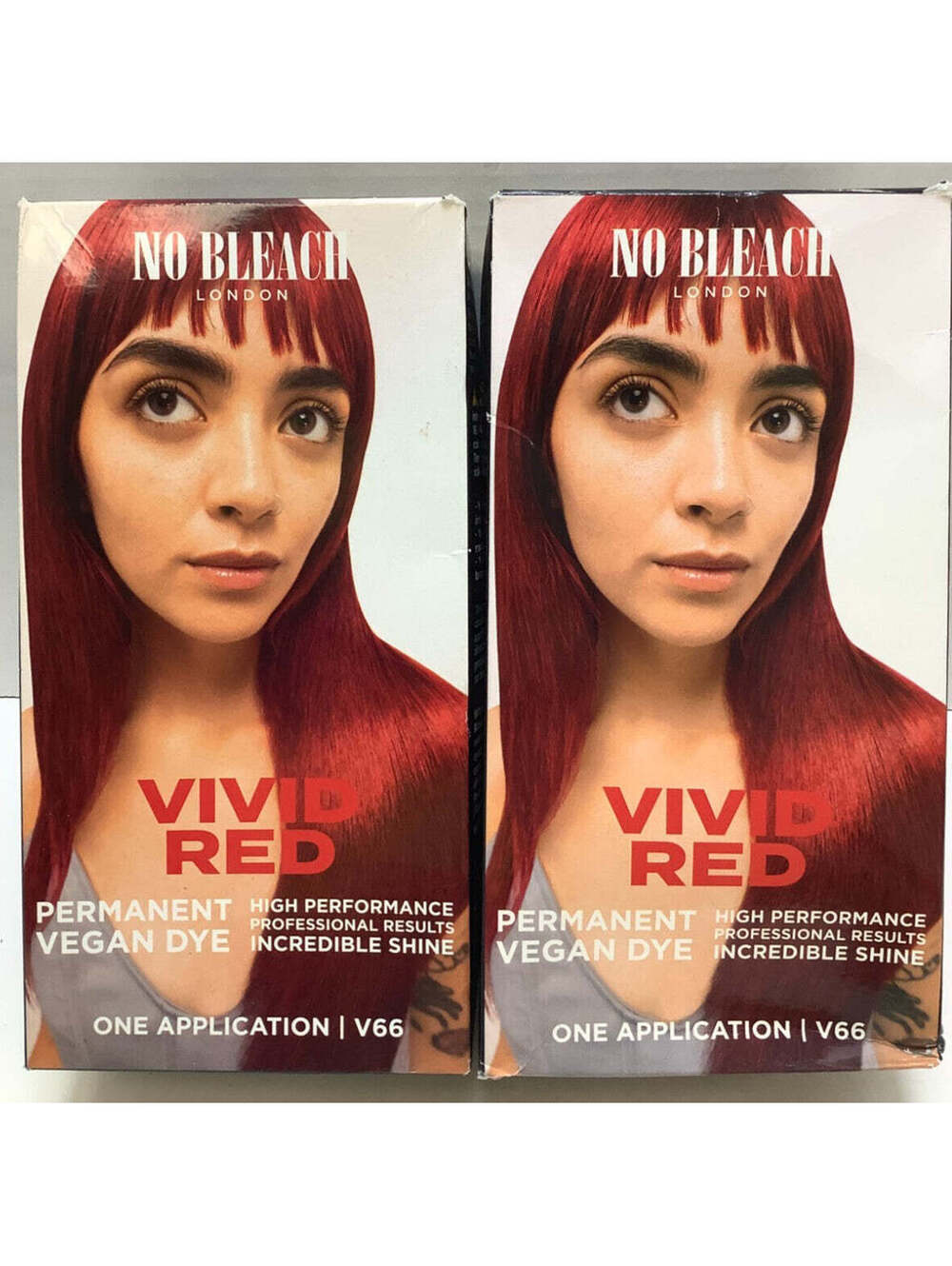 No Bleach London V66 Vivid Red Permanent Vegan Hair Dye – 2 Pack